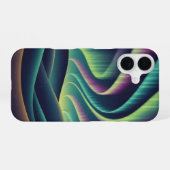 Retro Aurora Heuvels iPhone 16 Hoesje (Achterkant horizontaal)