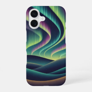 Retro Aurora Heuvels iPhone 16 Hoesje