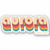 Retro Aurora naam Sticker (Voorkant)