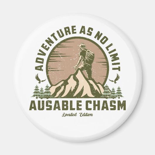 Retro Ausable Chasm Hike Sunset T-shirt Magneet (Voorkant)