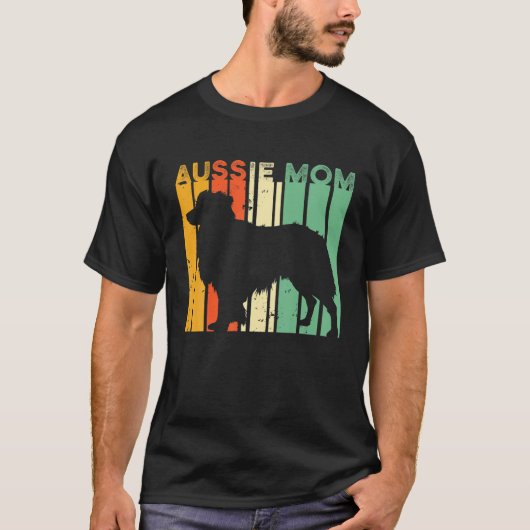 Retro Aussie Mam Cute Australian Shepherd T-shirt (Voorkant)