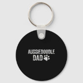 Retro Aussiedoodle Dad Papa Father's Day Aussie Do Sleutelhanger (Voorkant)