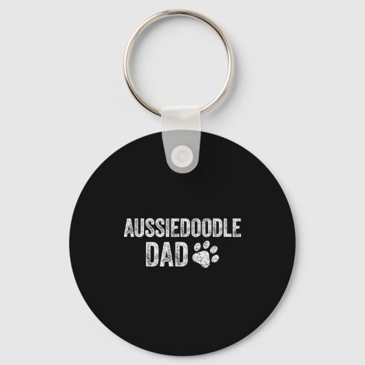 Retro Aussiedoodle Dad Papa Father's Day Aussie Do Sleutelhanger (Voorkant)