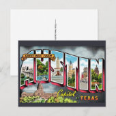 Retro Austin Texas Briefkaart (Voorkant / Achterkant)