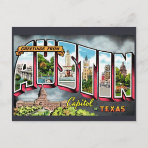 Retro Austin Texas Briefkaart