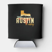 Retro Austin Texas TX USA City Map Blikjeskoeler (Voorkant)