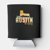 Retro Austin Texas TX USA City Map Blikjeskoeler (Achterkant)