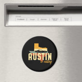 Retro Austin Texas TX USA City Map Magneet (Insitu (Vaatwasser))
