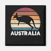 Retro Australian Animal springing Kangaroo Magneet (Voorkant)