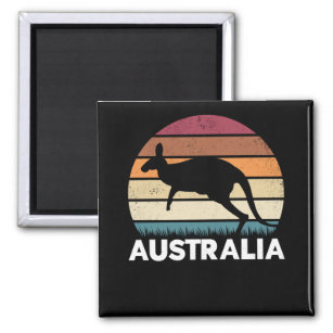 Retro Australian Animal springing Kangaroo Magneet
