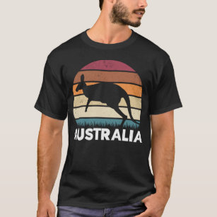 Retro Australian Animal springing Kangaroo T-shirt