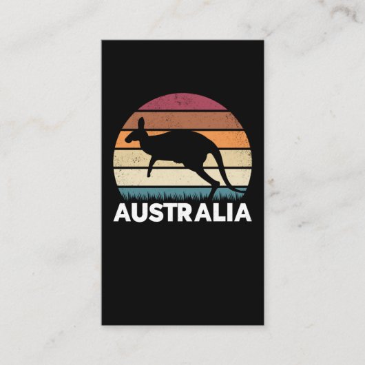 Retro Australian Animal springing Kangaroo Visitekaartje (Voorkant)