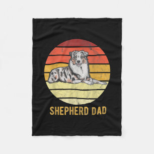 Retro Australian Dog Shepherd Dad Dog Father Fleece Deken