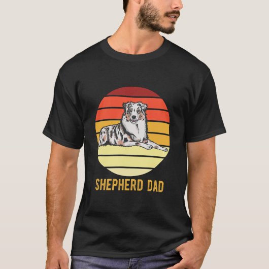 Retro Australian Dog Shepherd Dad Dog Father  T-shirt (Voorkant)