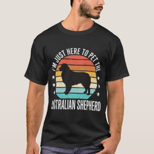 Retro Australische Herder Aaiende Hond Zonsonderga T-shirt