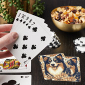 Retro Australische Herder Illustratie Pokerkaarten (Insitu)