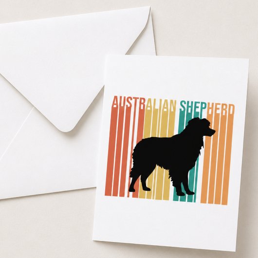 Retro Australische Herdershond Silhouet  Kaart
