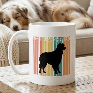 Retro Australische Herdershond Silhouet  Koffiemok