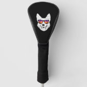 Retro Australische Rundvee Hond Zonnebril Golfheadcover (Voorkant)