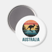 Retro Australische Sunset Dierenspringen Kangoeroe Magneet (Voorkant / Achterkant)
