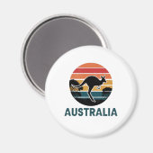 Retro Australische Sunset Dierenspringen Kangoeroe Magneet (Voorkant / Achterkant)