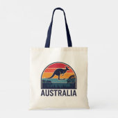 Retro Australische Sunset Dierenspringen Kangoeroe Tote Bag (Achterkant)