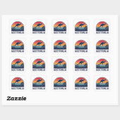 Retro Australische Sunset Dierenspringen Kangoeroe Vierkante Sticker (Vel)