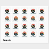Retro Australische Sunset Dierenspringen Kangoeroe Vierkante Sticker (Vel)