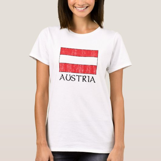 Retro Austria Flag T-shirt (Voorkant)