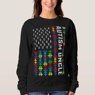 Retro Autism Awareness Usa Flag oom Support Auti Trui