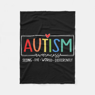 Retro Autisme De Wereld Anders Zien Autisme A Fleece Deken