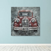 retro, auto, auto, canvas afdruk (Insitu (Houten vloer))