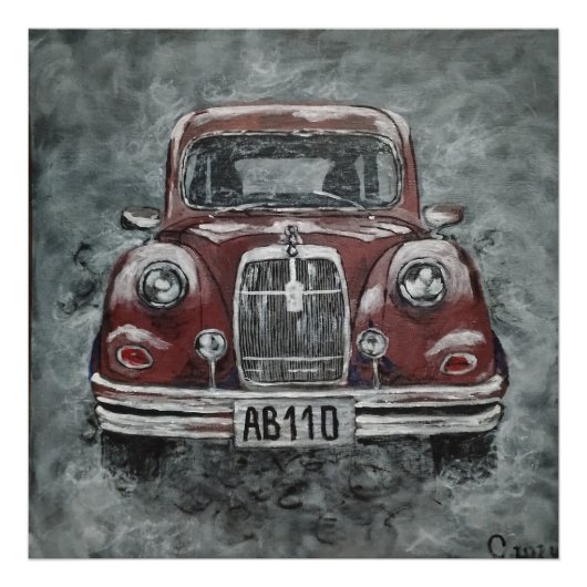 retro, auto, auto, foto afdruk (Voorkant)