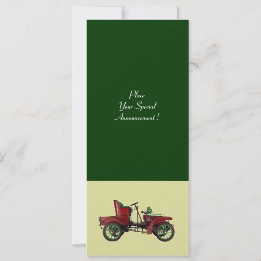 RETRO AUTO, AUTO-HERSTEL, groen Aankondiging (Achterkant)