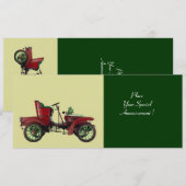 RETRO AUTO, AUTO-HERSTEL, groen Aankondiging (Voorkant / Achterkant)