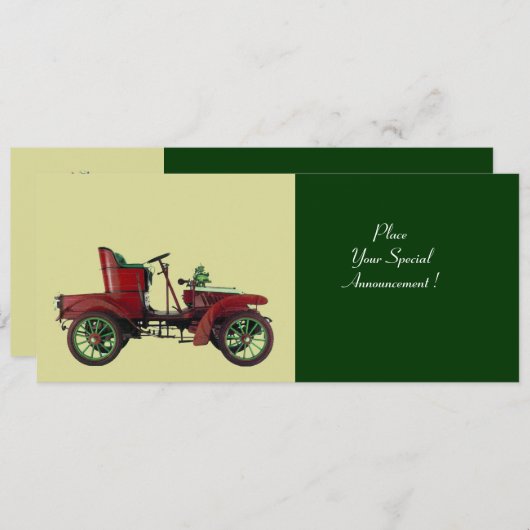 RETRO AUTO, AUTO-HERSTEL, groen Aankondiging (Voorkant / Achterkant)