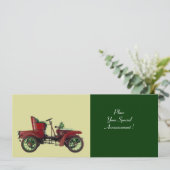 RETRO AUTO, AUTO-HERSTEL, groen Aankondiging (Staand voorkant)