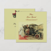 RETRO AUTO, AUTO RESTAURATIE 2, rood geel Aankondiging (Voorkant / Achterkant)