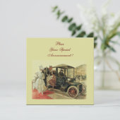 RETRO AUTO, AUTO RESTAURATIE 2, rood geel Aankondiging (Staand voorkant)