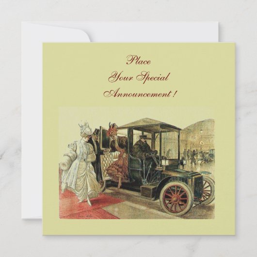 RETRO AUTO, AUTO RESTAURATIE 2, rood geel Aankondiging (Voorkant)