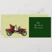 RETRO AUTO, AUTO RESTAURATIE, groen Aankondiging (Voorkant / Achterkant)