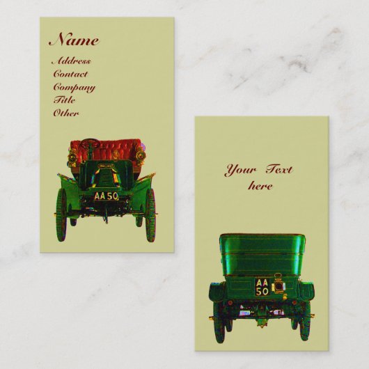 RETRO AUTO - AUTOMOTIEF VISITEKAARTJE (Voorkant / Achterkant)