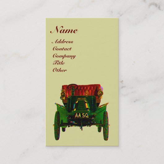 RETRO AUTO - AUTOMOTIEF VISITEKAARTJE (Voorkant)