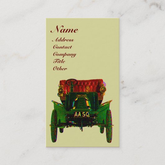 RETRO AUTO - AUTOMOTIEF VISITEKAARTJE (Voorkant)