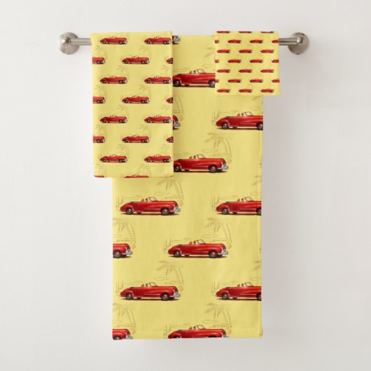 Retro auto Badkamer Handdoek Set (Insitu)