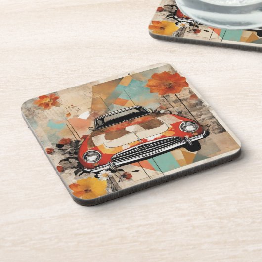 Retro-auto Bier Onderzetter (Linkerzijde)