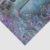 Retro-auto Blauwgroen blauw, oude kunst Tissuepapier (Detail)