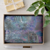 Retro-auto Blauwgroen blauw, oude kunst Tissuepapier (Geschenk)