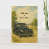 Retro auto bruiloft uitnodiging (Voorkant)