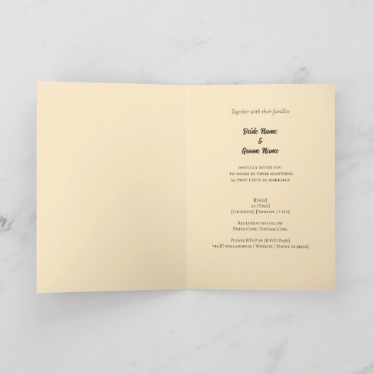 Retro auto bruiloft uitnodiging (Binnen)